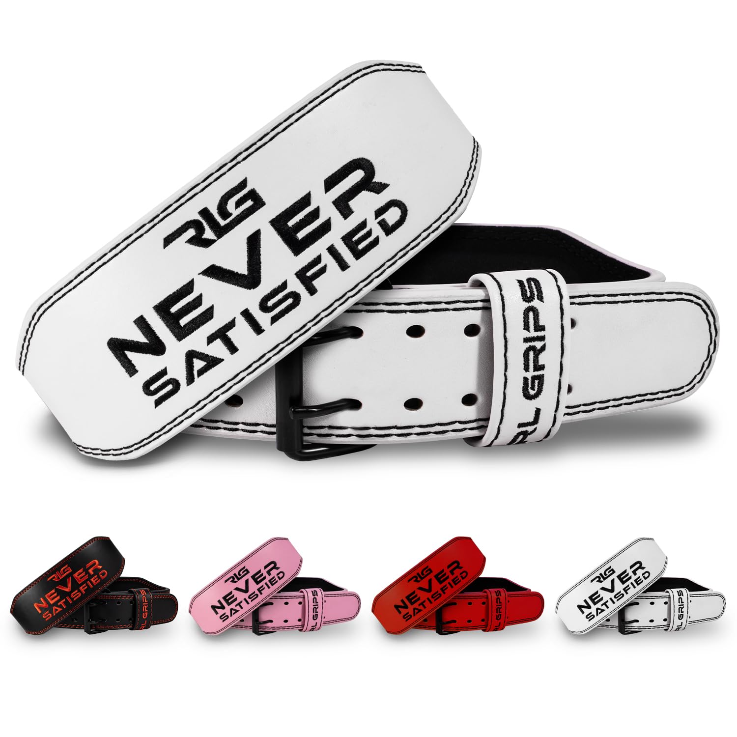 RL Grips - Ceinture de Musculation en Cuir pour Haltérophilie - Soutien Lombaire Musculation Homme Femme - Ceinture Powerlifting Fitness Force