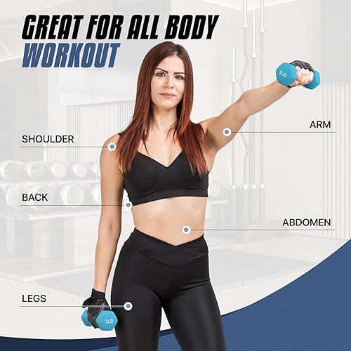 Miniatura 4 de MADOG - Juego de mancuernas hexagonales con revestimiento de neopreno antideslizante para equipo de gimnasio en casa, entrenamiento de fuerza