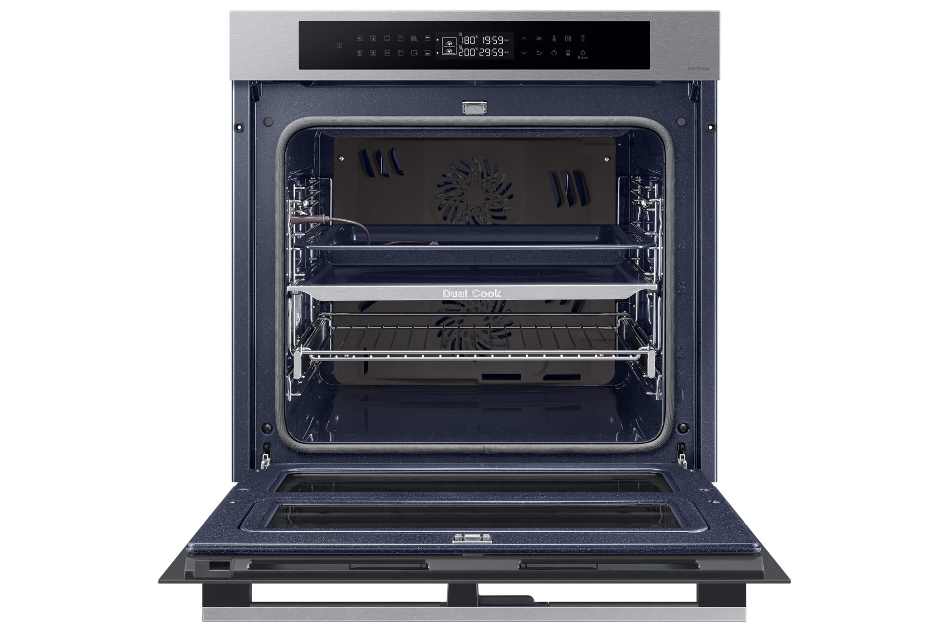 Forno Samsung ad incasso NV7B4340UBS 60 cm 76 l dual cook flex serie 4 doppia porta vapore grill wifi display led inox classe a+