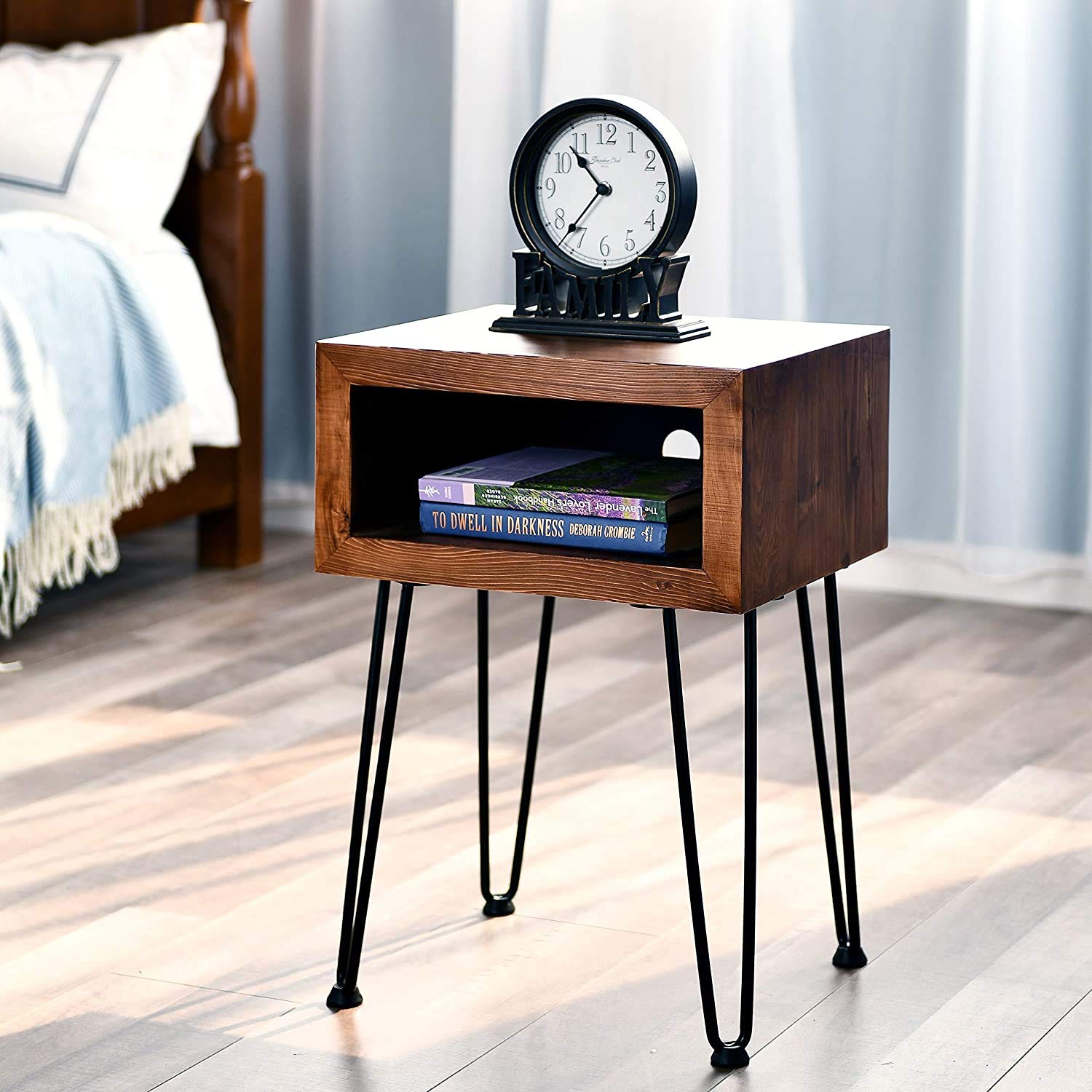 Wood Nightstand Metal Legs seeds.yonsei.ac.kr