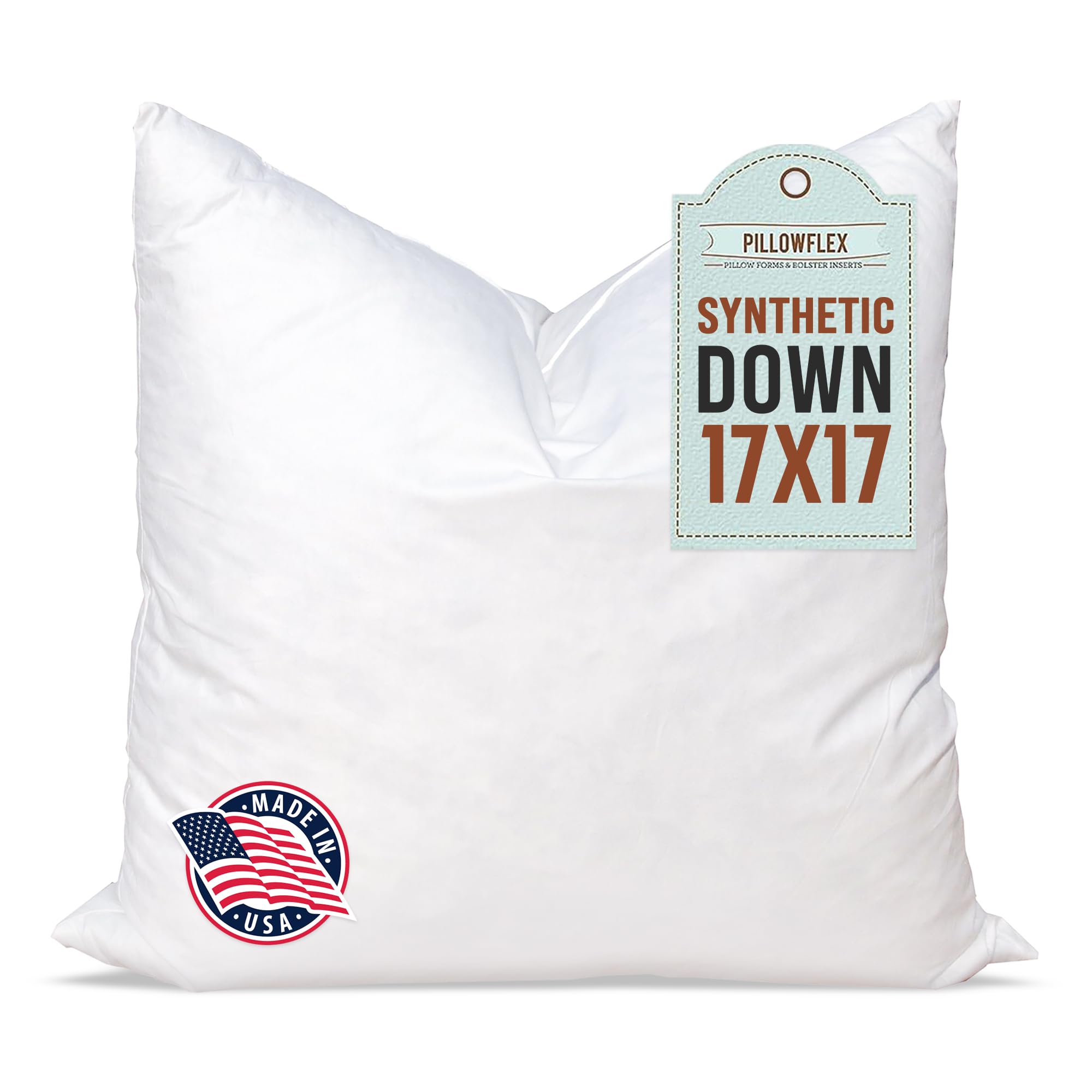Amazon.com: Pillowflex Synthetic Down Pillow Insert - 17x17 Down