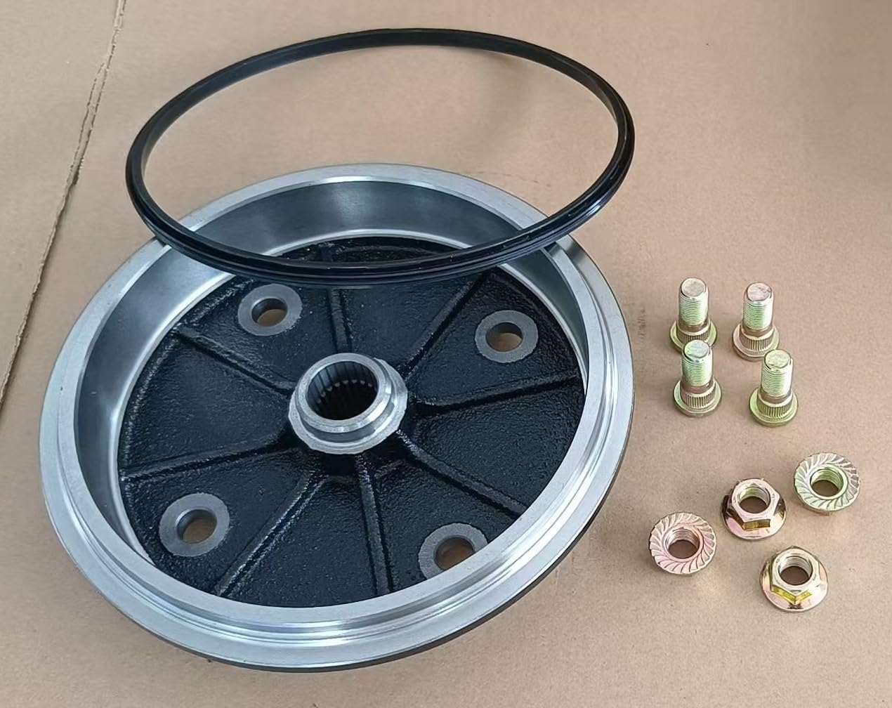 Front Brake Drum Hub 41038-1227 with Seal & Lug Bolts Replacement for 1994-2000 Kawasaki Mule 2010 2020 2030 2500 2510 2520 kaf540 KAF950 UTV