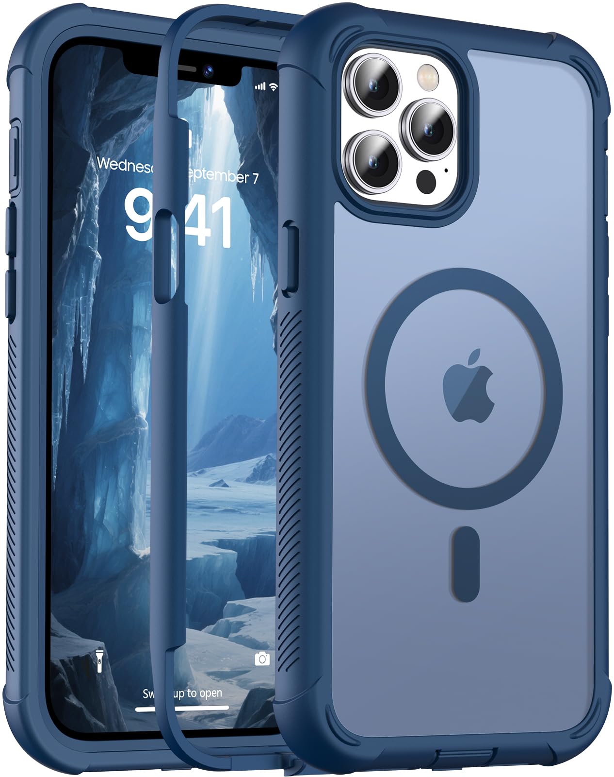 jaroco Magnetic for iPhone 12 Pro Max Case Heavy Duty Protection Deep Blue
