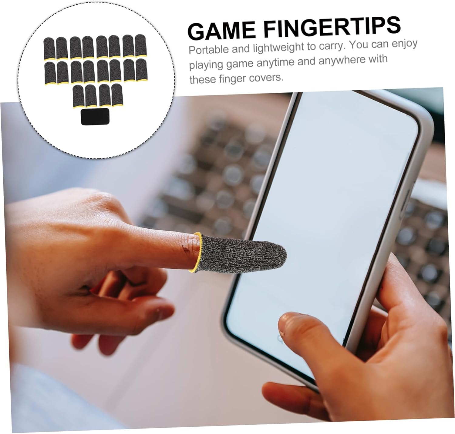 UPKOCH 3sets Gaming Finger Sleeves Sweat-Resistant for Enhanced Comfort and Grip Storage Case Breathable - and Touch for Mobile Gaming
