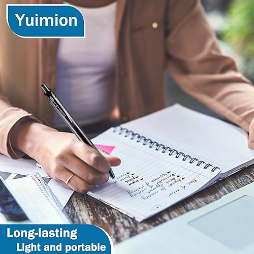 Miniatura 5 de 16 bolígrafos retráctiles de gel de punta fina (0.020 in) para escritura suave (tinta negra, roja y azul) para mujeres y hombres, diario,