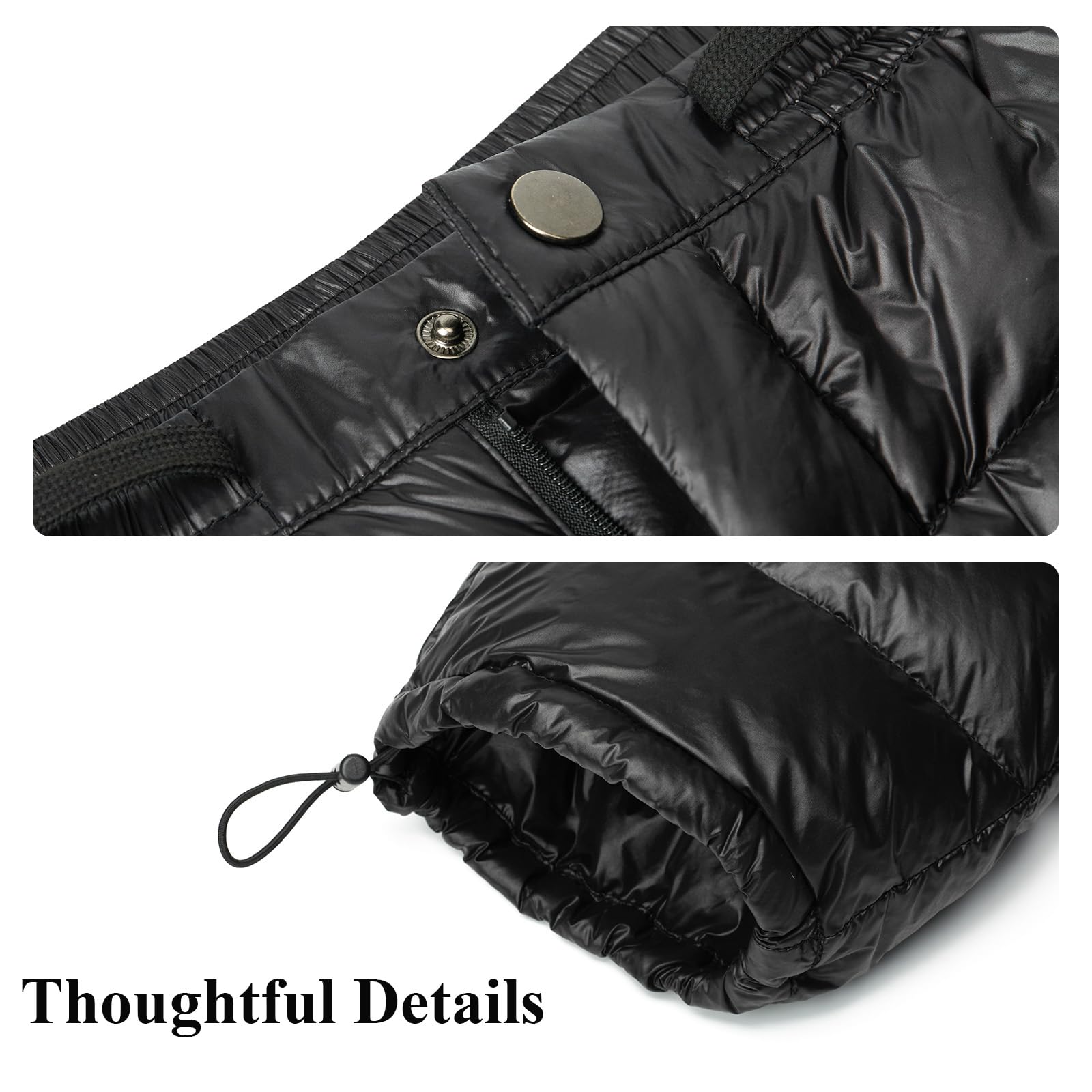 Tentock Winter Down Pants Pantaloni Invernali in Piumino Caldi Pantaloni da Neve Comprimibili Pantaloni Sportivi da Campeggio All'aperto Down Taddea Pants