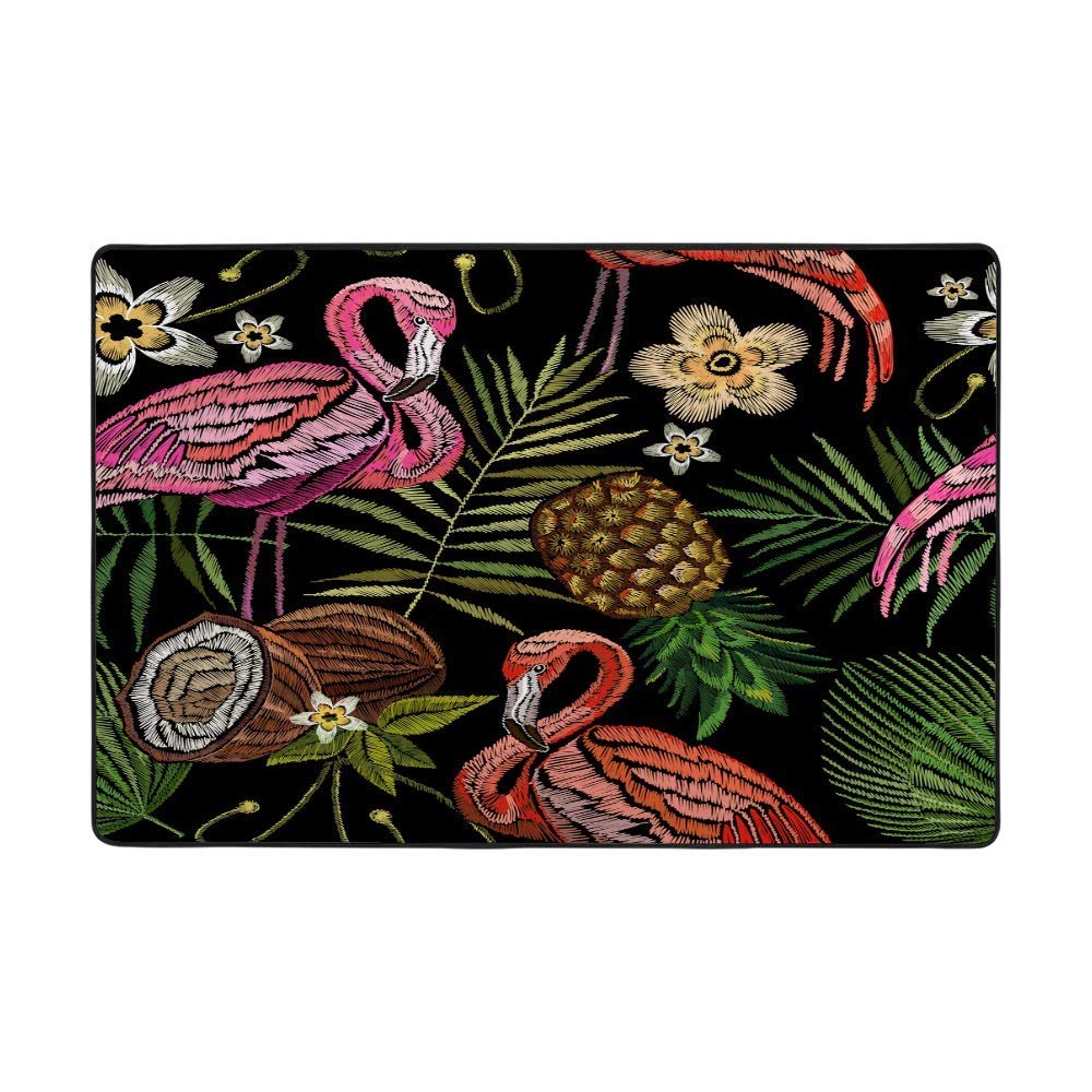 Grand tapis super doux déco tropicale pour salon et chambre
