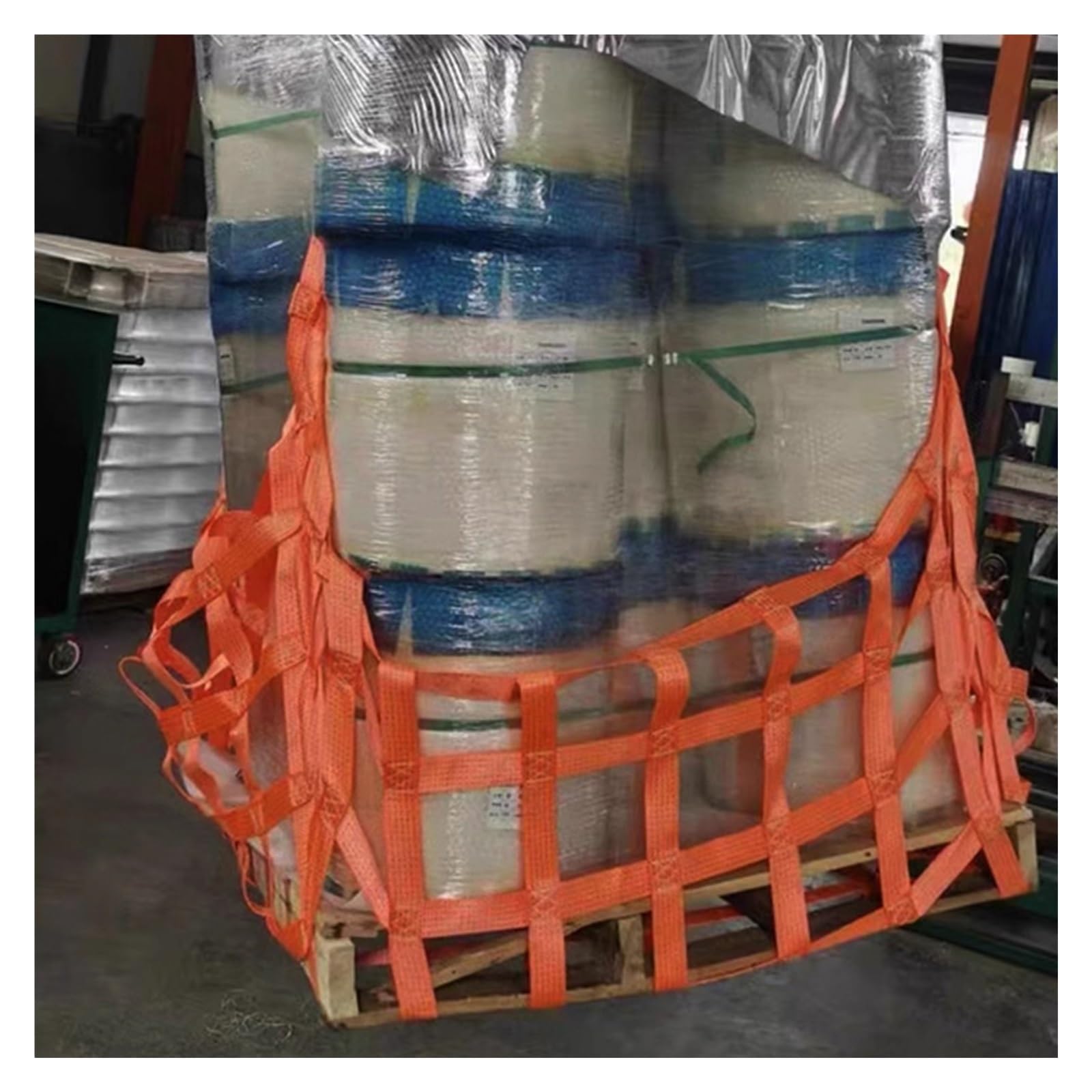 WQPMNYG Hoisting Lifting Nets,Heavy-Duty Lifting Net Straps for Hoisting, 1.5x1.5m Cargo Net with 10cm Square Holes, Ideal for Construction Rigging, Moving, Towing, and Heavy Lifting (2 To