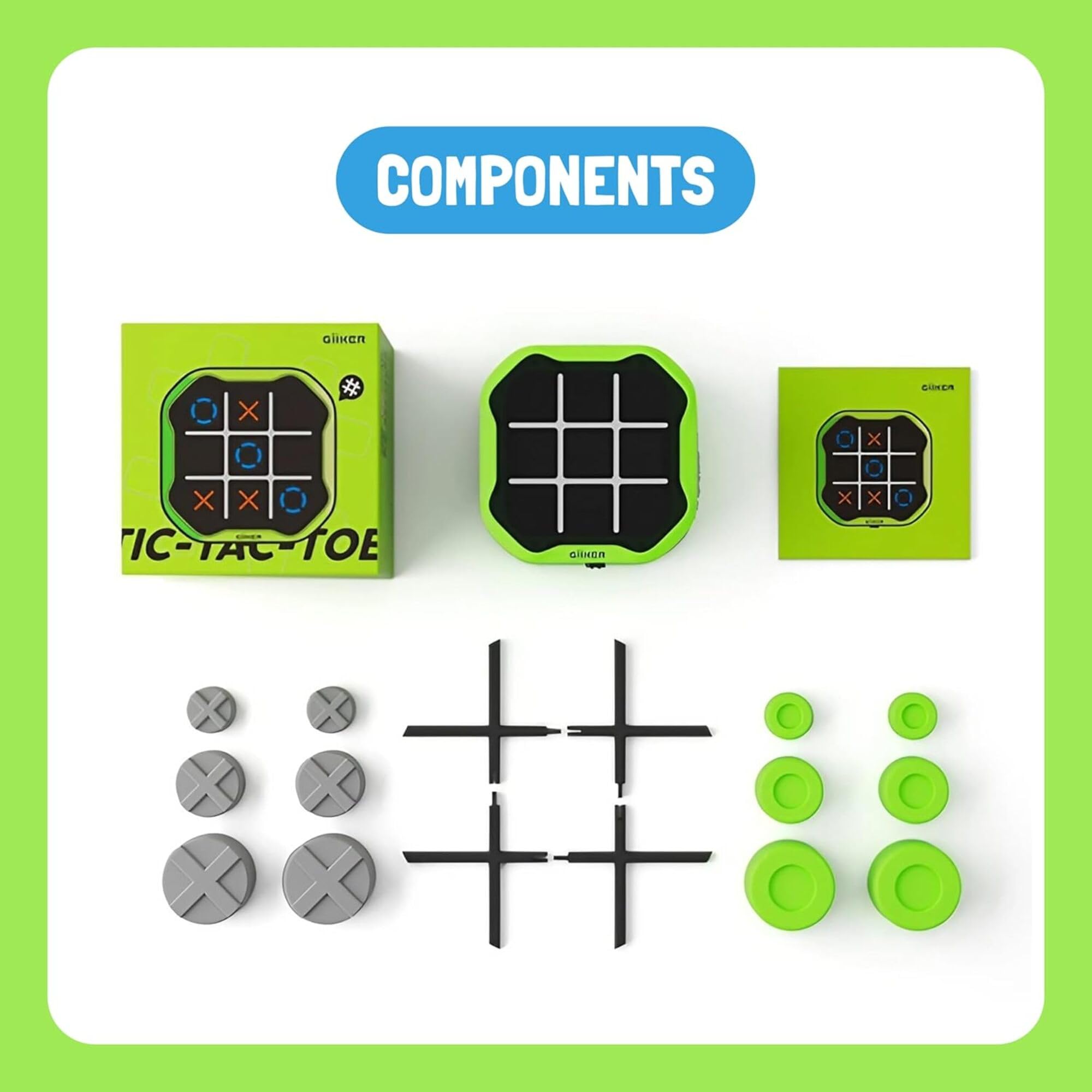 Giiker Tic Tac Toe Bolt Game, console di gioco portatile 3 in 1 originale, giochi da viaggio portatili per viaggi in auto, giochi da tavolo per bambini e adulti