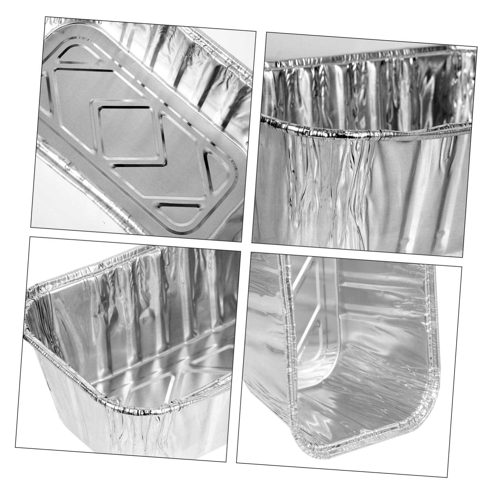 KICHOUSE 30 Stück Alufolienbehälter 430 Ml Hitzebeständig Stapelbar Aluminium Folienboxen zum Backen Grillen und Aufbewahren von Lebensmitteln Haushalts Back und Grillzubehör ohne Deckel