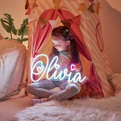 Vista 3 de Letrero de neón personalizable, letreros de nombre personalizados, letreros de neón para decoración de pared, boda, fiesta, dormitorio, bar, letrero