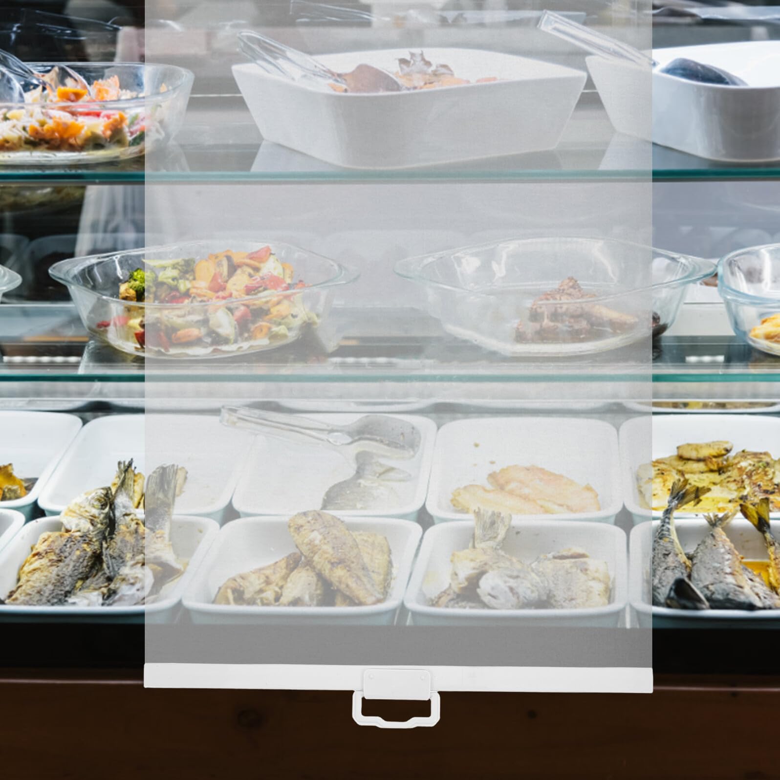 Tende a rullo in PVC trasparente, 55 cm, isolamento termico impermeabile, per vetrine refrigerate e armadi per alimenti, ideali per celle frigorifere e cucine.