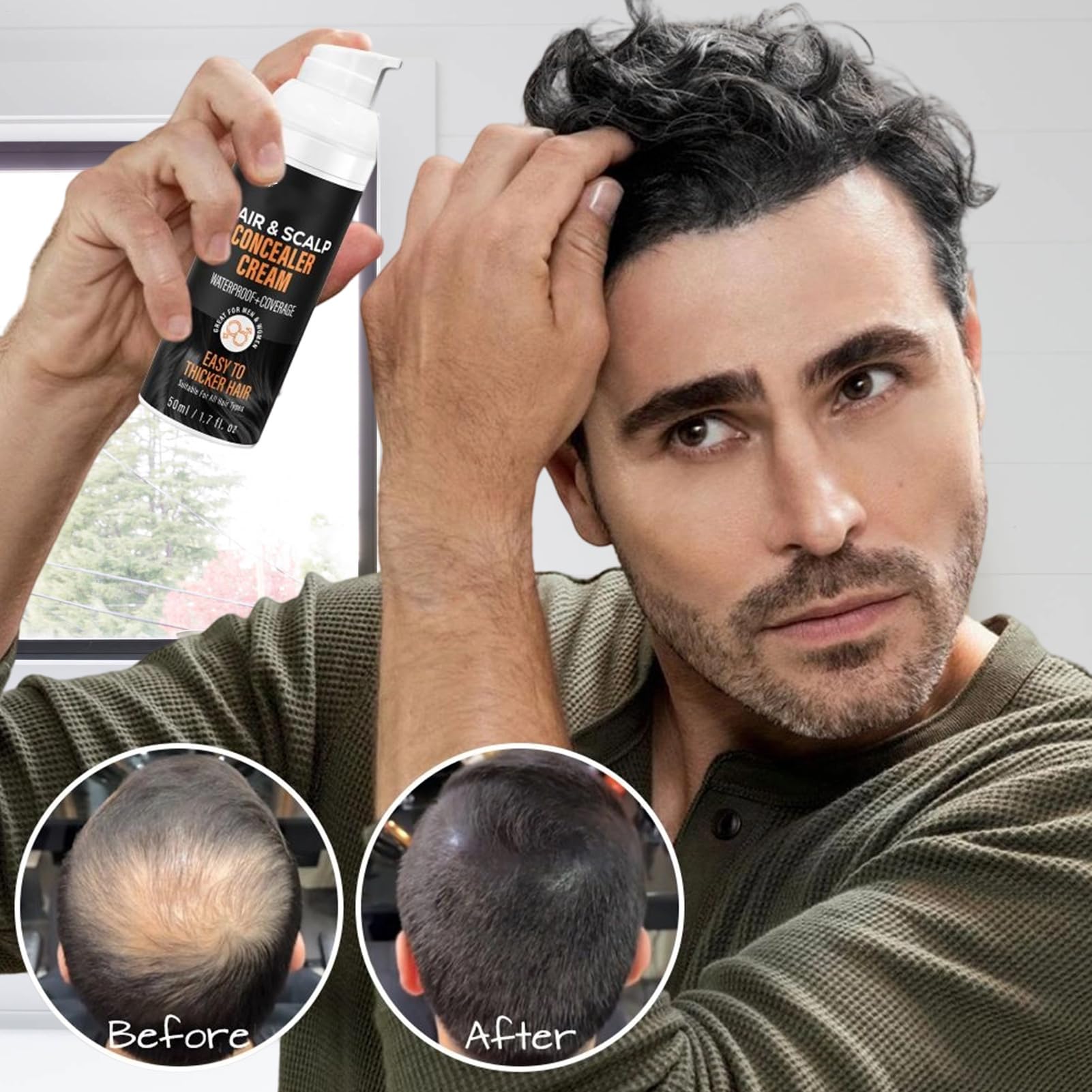 Pelliccia per cuoio capelluto, crema di riempimento per zone calve – Crema naturale per radici 50 ml per capelli più pieni e maggiore densità di attaccatura dei capelli in uomini e donne