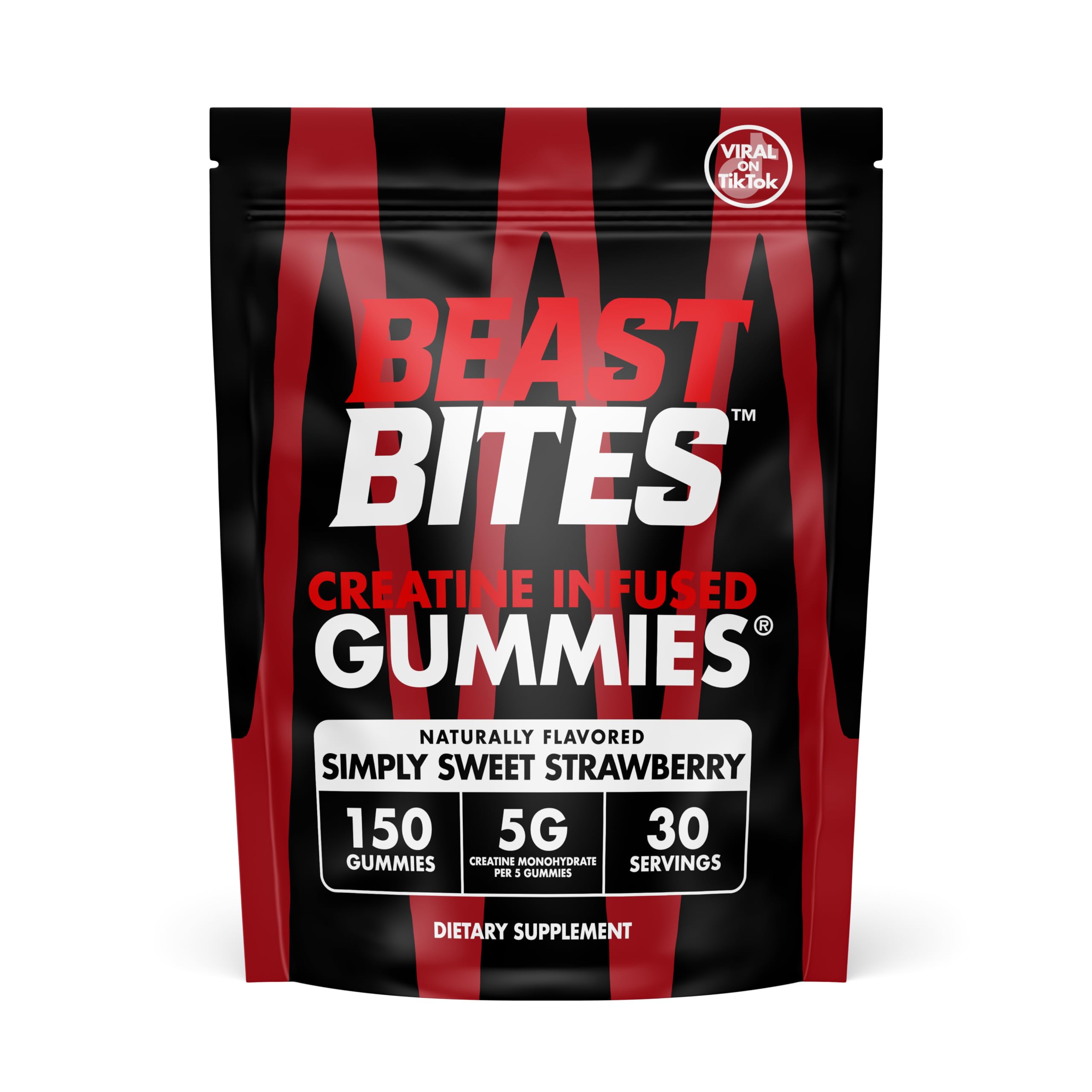 BEAST BITES Creatine Infused Gummies® - 5g Creatine Monohydrate Per Serving (150 Gummies, Sour Watermelon Splash) - 4