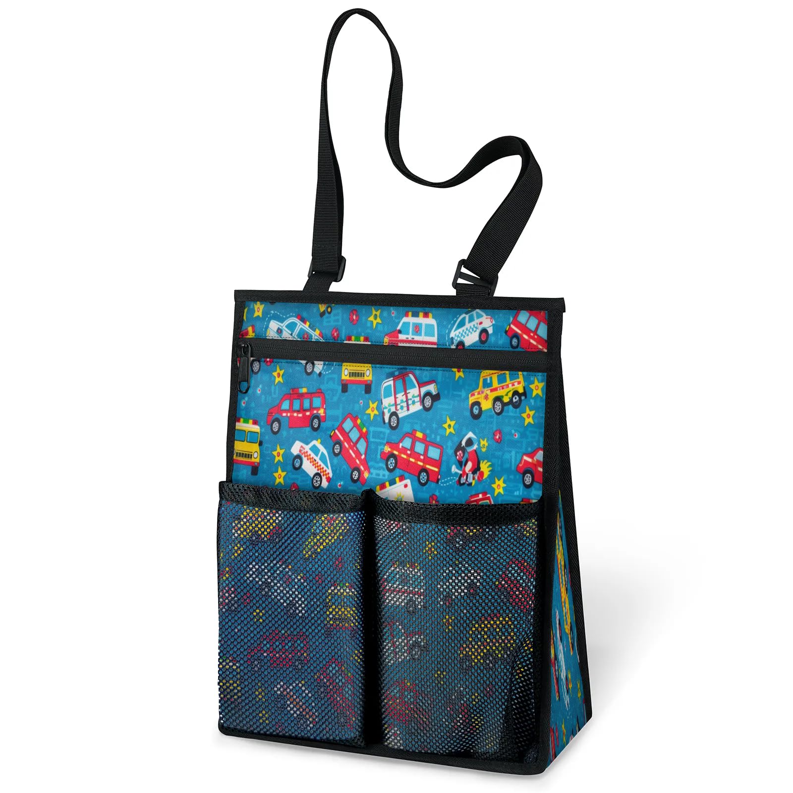 Ourtheme Car Pattern Portable Shower Bag for Travel Gym Camp Beach Tote Shower Caddy Bags Hanging Toiletry Organizer
