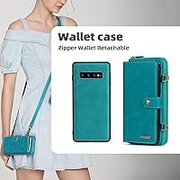 Vista 3 de Compatible con Samsung Galaxy S10 Plus - Funda tipo cartera con soporte para tarjetas, multifunción, 2 en 1, magnética, desmontable, para Glaxay