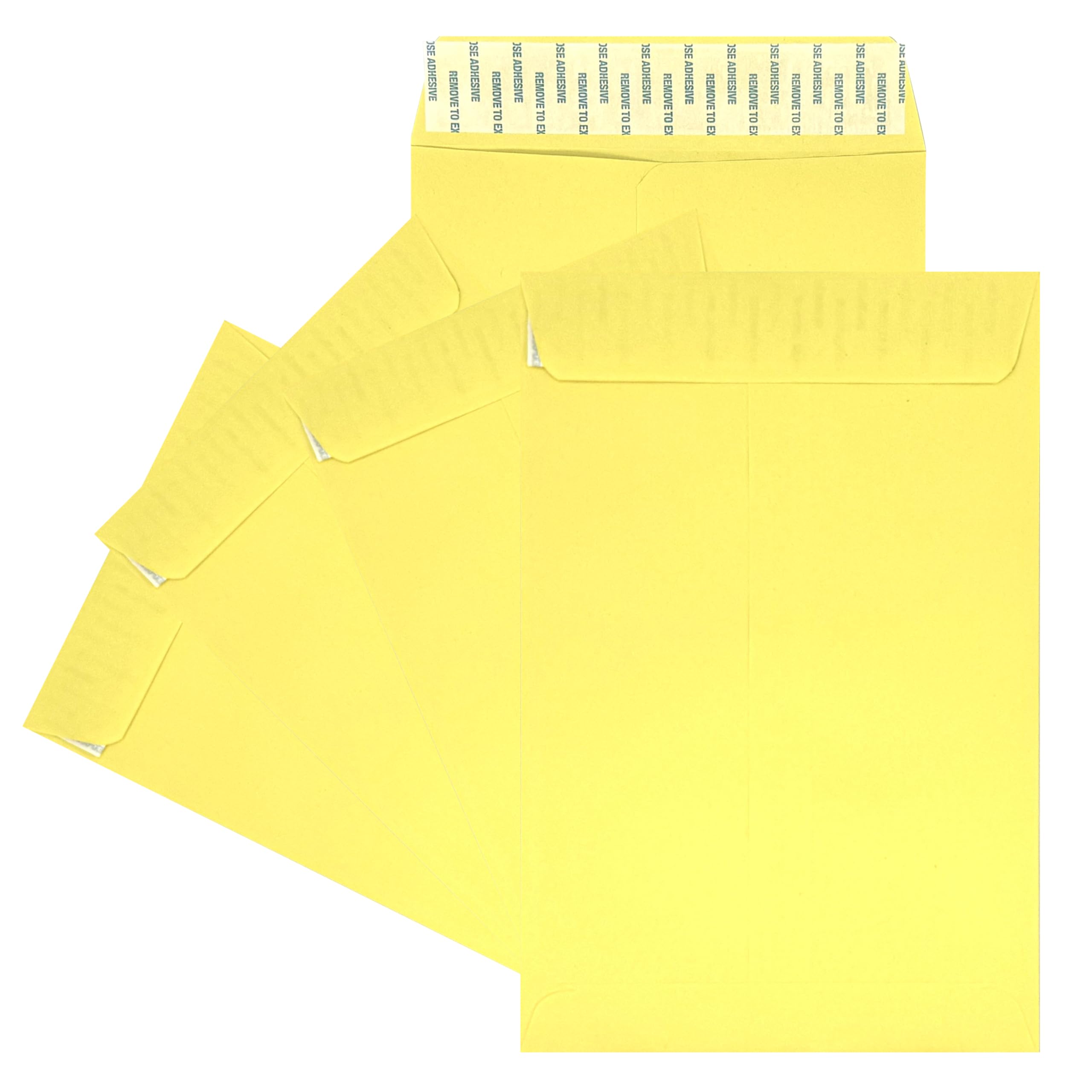 Sobres de catálogo de 6 x 9 pulgadas, despegar y sellar, 24 libras, 100 unidades (canario/amarillo)