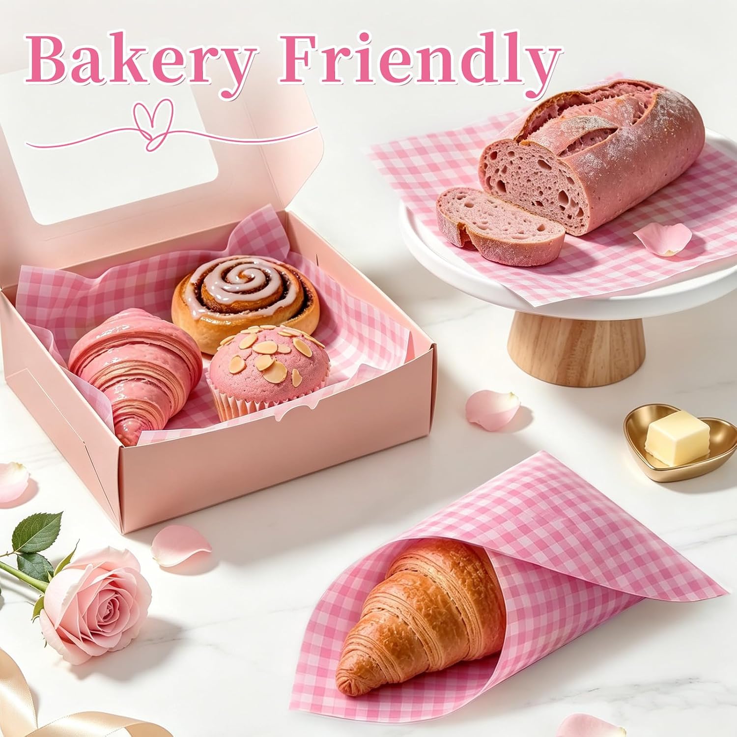 200Pcs Wax Deli Paper Sheets 7"×7", Checkered Greaseproof Food Basket Wrap for Cake,Dessert,Liners Wrapping sheets for Bakery boxes, Cookies,Cupcake,Dessert,Food Picnic Home Kitchen.