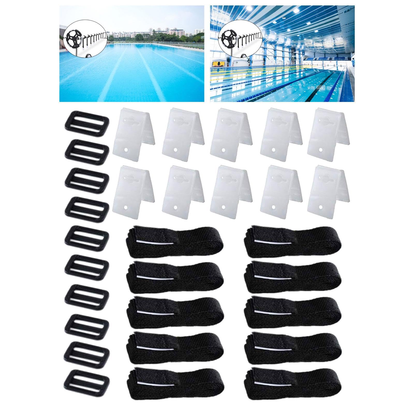 Juego de Accesorios para Carrete de, Cuerda de para Colector de Película de Piscina, Correa de Nailon Resistente para Piscinas E, 10 Juegos