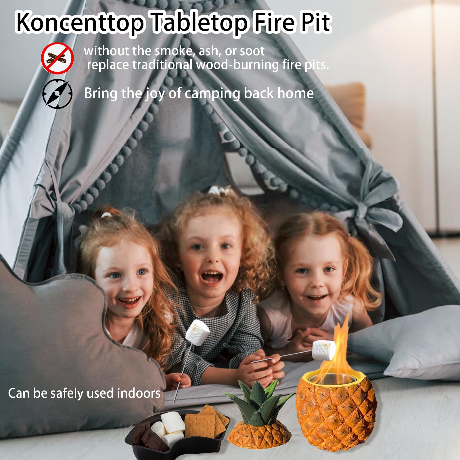 Amazon.co.jp: Koncenttop 卓上ファイヤーピット 屋内、卓上暖炉