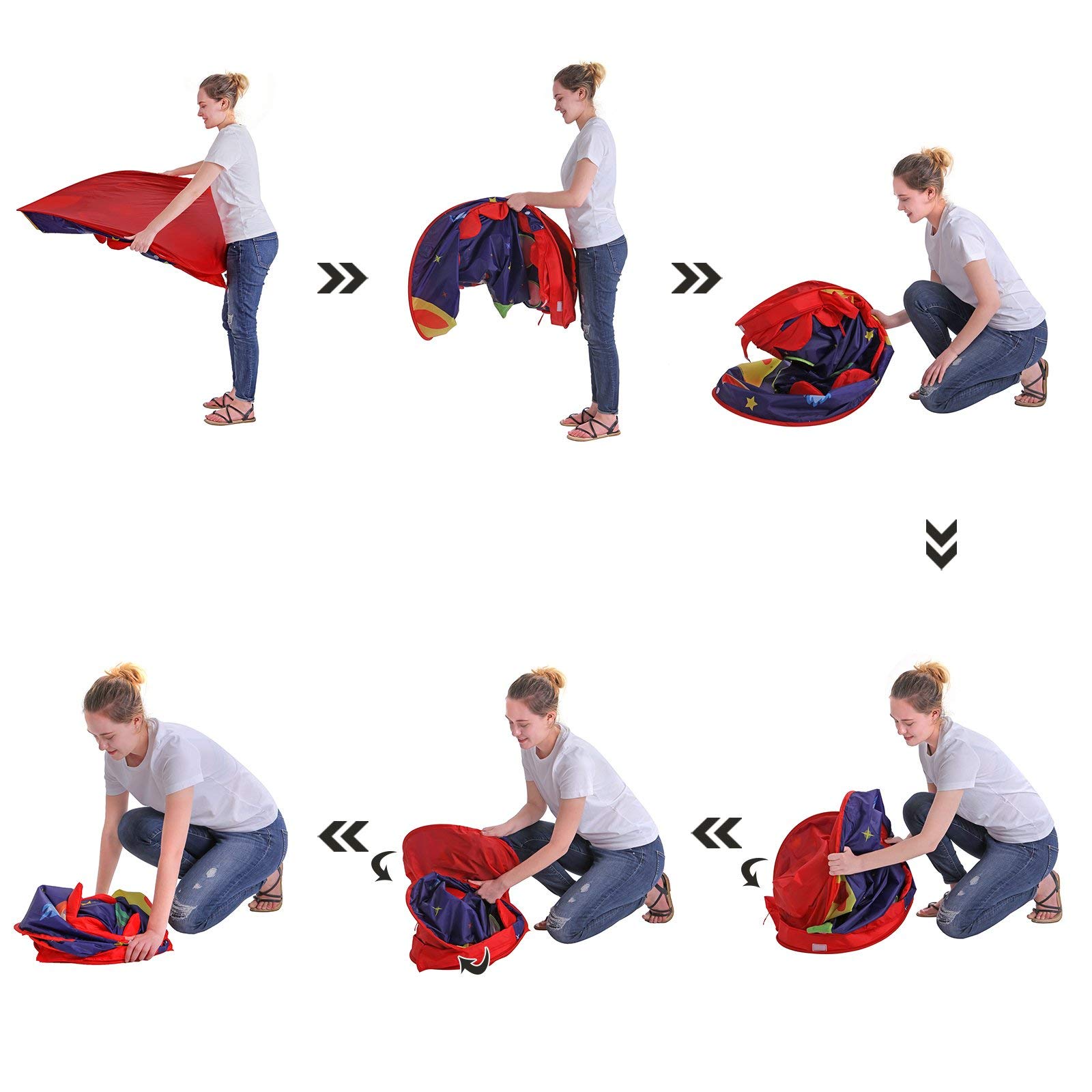 SONGMICS Tienda de Campaña Infantil, Carpa Infantil Plegable, Casa de Juegos para Interiores y Exteriores, Pop-up Portátil, Tienda con Bolsa de Transporte, Regalo para Niños, Azul LPT01BU