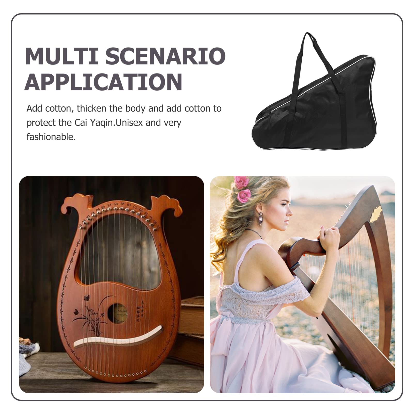 Universal Thicken Padded Lyre Harp Storage Bag - EVA Case for 19 String Harps - Image 8