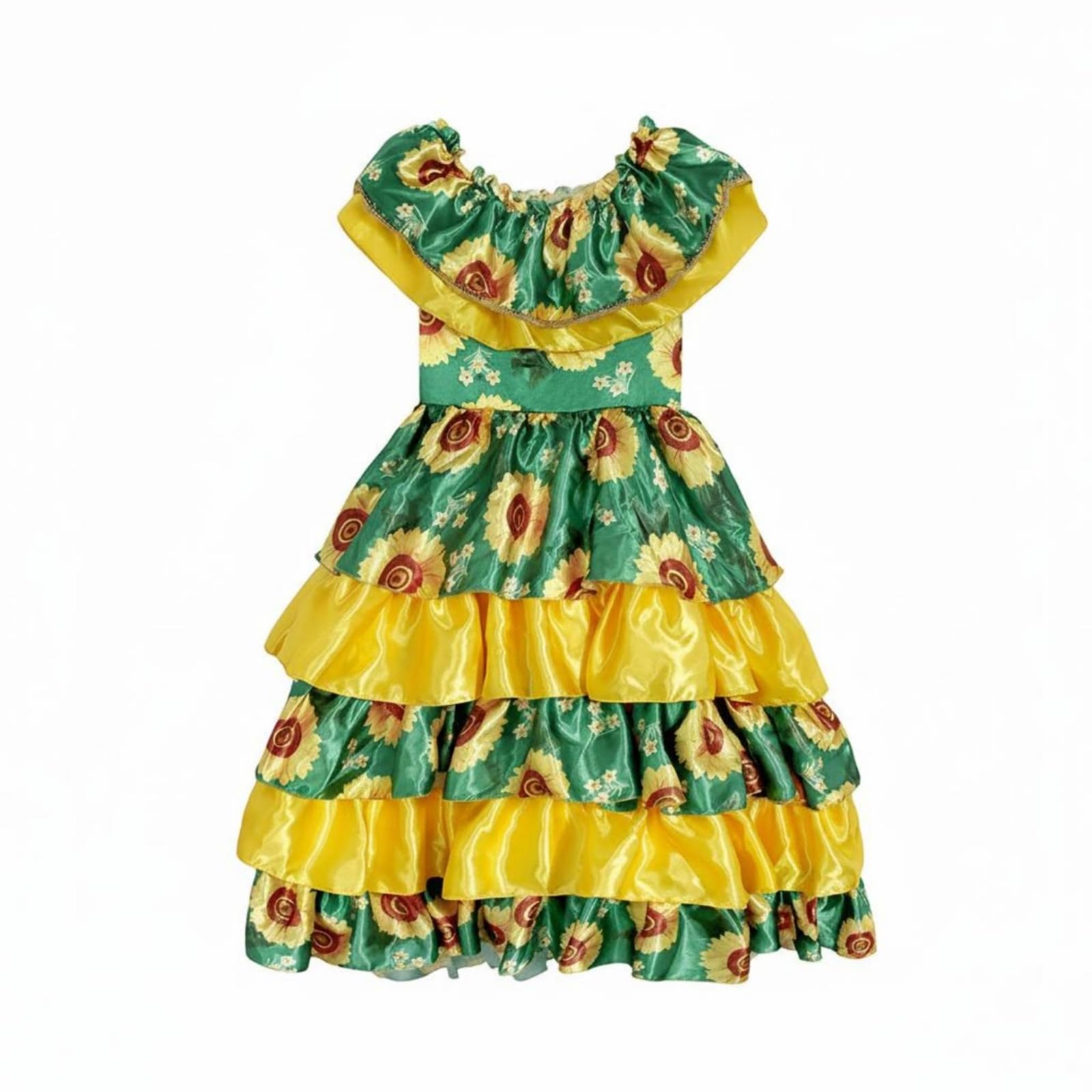 Vestido de Disfraz Infantil Vestido Traje Diseño Retro con Colores Contrastados y Caída con Movimiento Adecuado para Niñas de 3–8 Años en