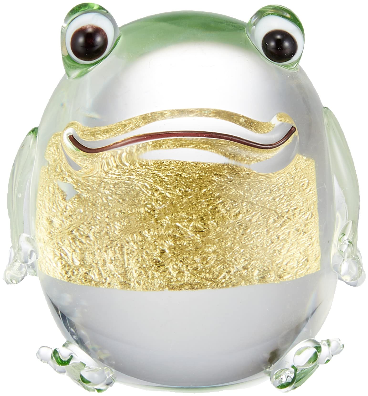 Amazon｜かわいらしい ガラス細工 カエル 金箔入り 特大 170007