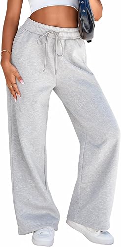 SimpleFun Wide Leg Sweatpants Women Baggy Fleece Lined Pants with Pockets