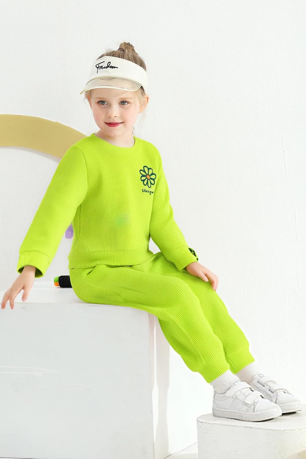 Toddler Cothes for Girls Boy Long Sleeves Waffle Leisure Sweatsuit 2 Piece Toddler Fall Winter Outfit Set