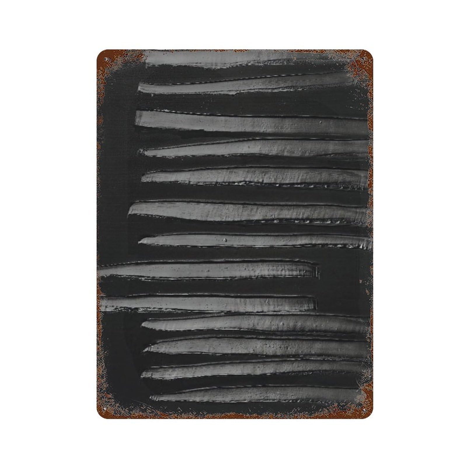 xiaoxiaoshen Soulages Abstract Black Exhibition Gallery Wall Decor Art Metal Tin Poster Modern Home Decor Art Home Bar Shop Decorations Vintage Sign 40x30cm