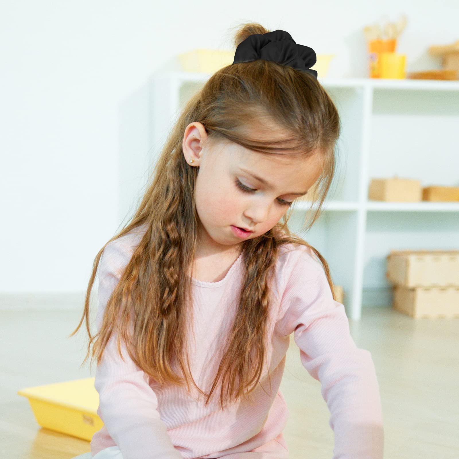 Lolalet Scrunchies for Women, Satin Hair Softer Than Silk Ties Sleep, Big Scrunchy Ponytail Holder with Elastic Bands Girls Thick Thin Curly -6 Pack, Style A: 6- Multicolor F 1 Count (Pack of 6)