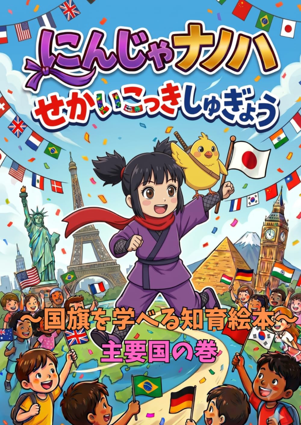 にんじゃナノハせかいこっきしゅぎょう: 国旗を学べる知育絵本-主要国の巻