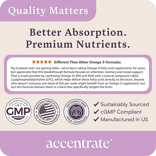 Miniatura 7 de Omega Max wLYSOVETA LPC  Suplementos EPA y DHA para la salud del cerebro y la retina  Enfoque, atención, memoria, estado de ánimo y visión  6 veces