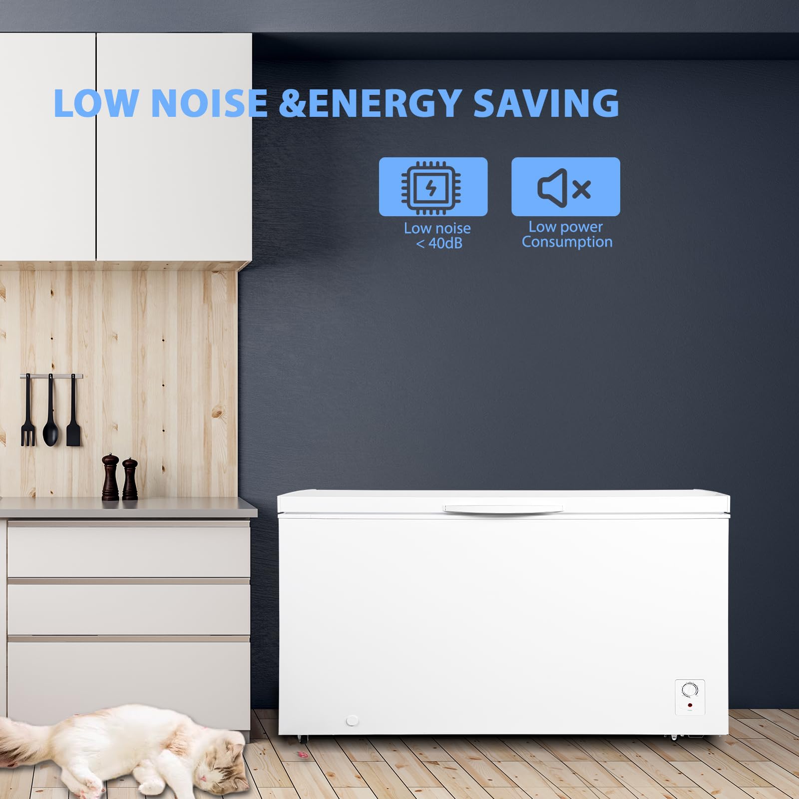 Techomey Large Chest Freezer 20 Cu Ft, Deep Freezer with 7 Adjustable Thermostat, Chest Deep Freezer with Removable Basket for Garage, Basement, White on Fridge.com