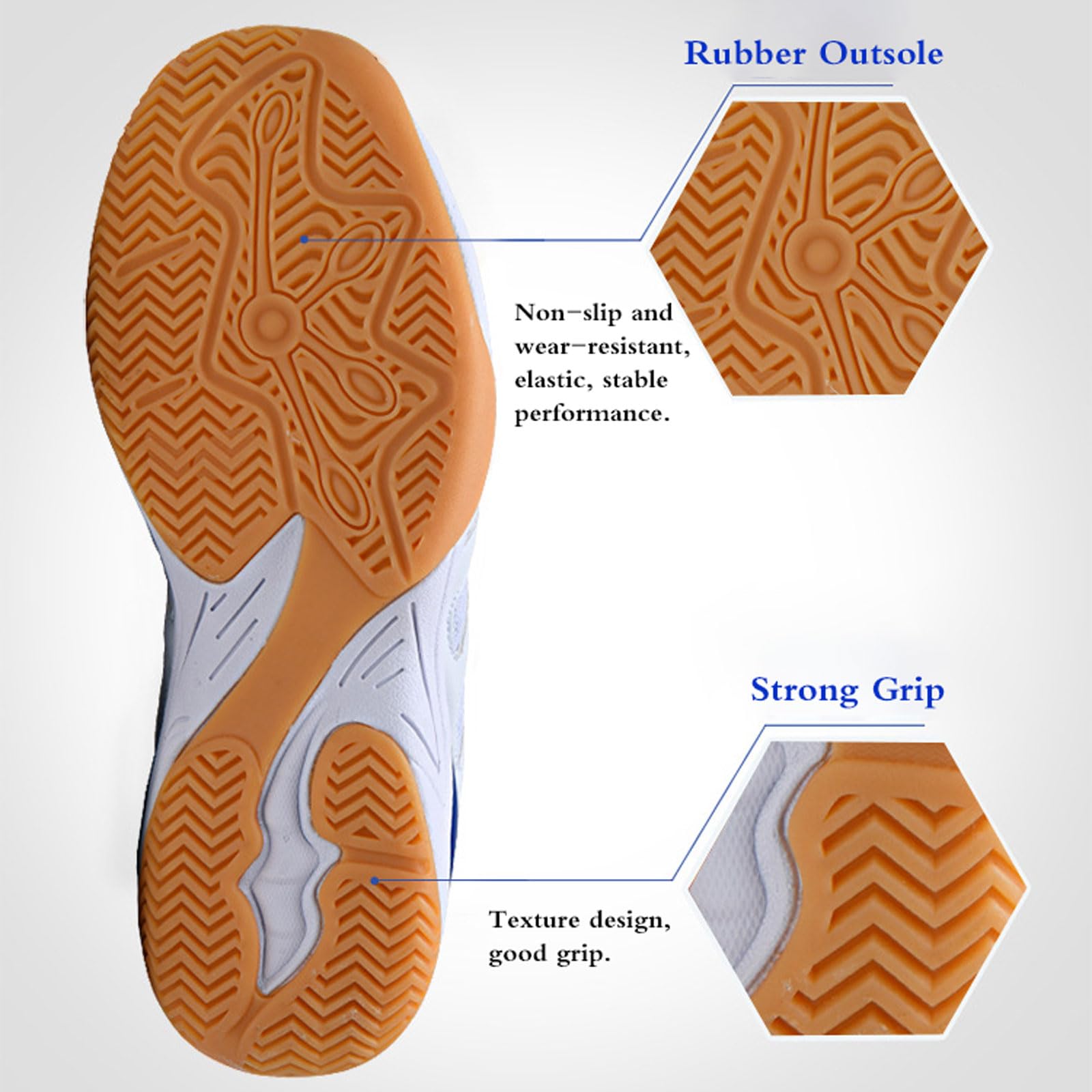 Chaussures de Tennis Homme, Sneaker de Volleyball Confortable, Chaussure Badminton Respirant Mesh Léger Antidérapant