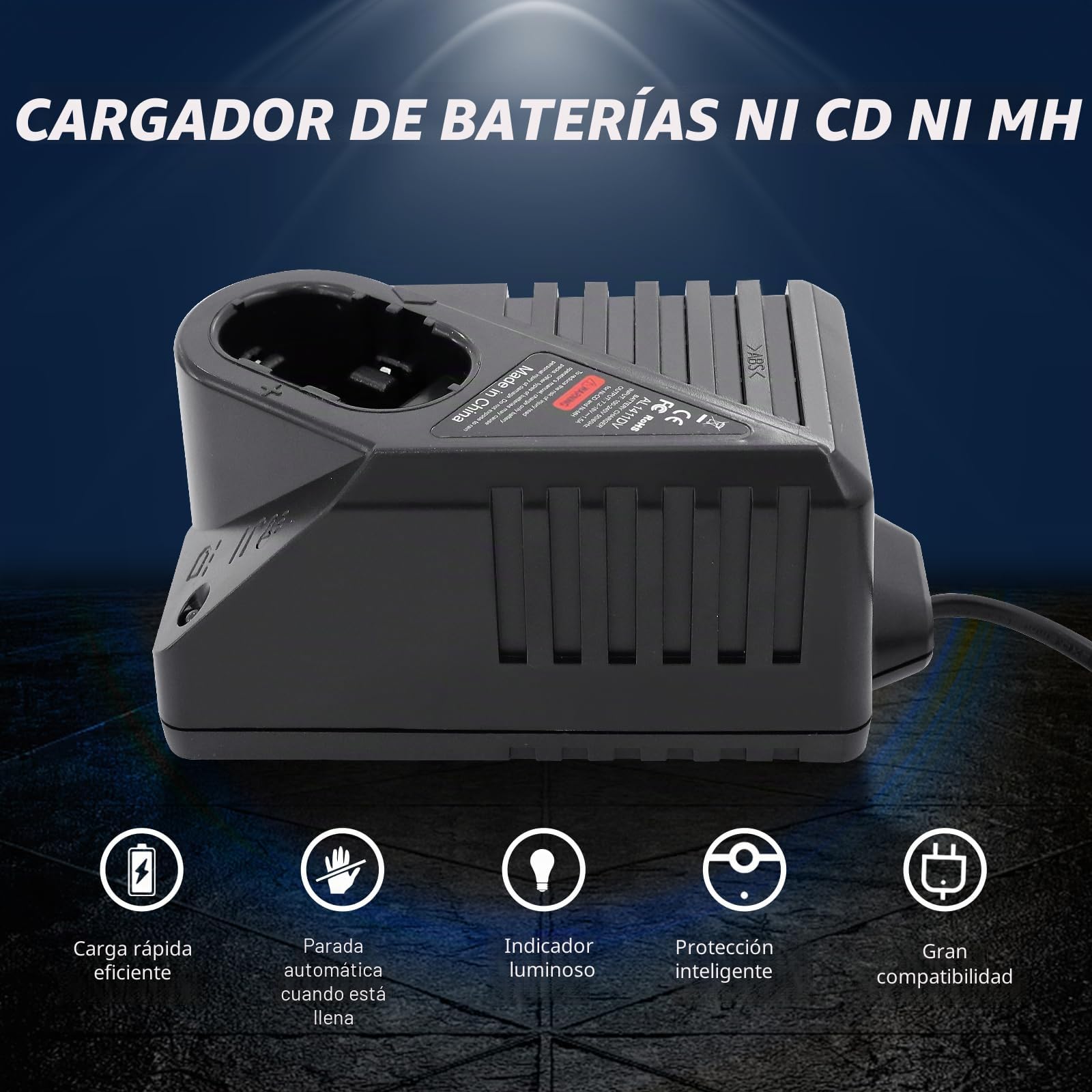 Cargador de batería BH1218 para Bosch, AL1411DV batería para Bosch 7.2V / GSR9.6V / 12V / 14.4V / 18V NI-CD NI-MH, como 2 607 335 587 / BAT049 / 2607 335 678 / BAT189 / BAT180 / BAT181 batería