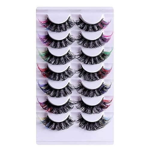 7 pares de extensiones de pestañas postizas pestañas postizas rizadas suaves de color tupido ajuste perfecto accesorio de graduación imitación de