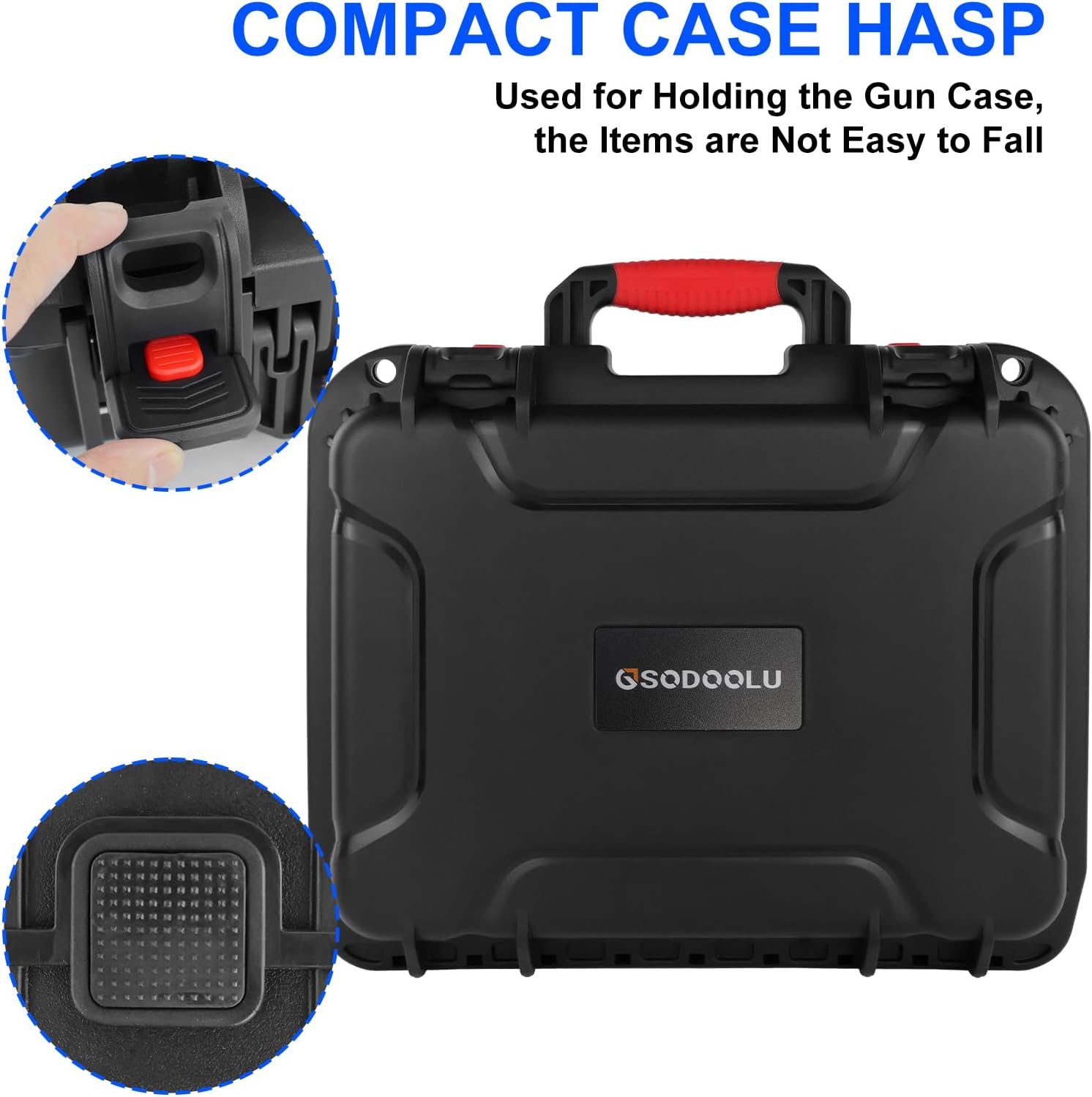 TSA Approved Gun Case Lockable for 1-4 Pistols, Waterproof Pistol Carrying Case, Shockproof Air Travel Hard Shell Firearm Case for Handguns, Potable Carrying Safe Case with 2 TSA Locks