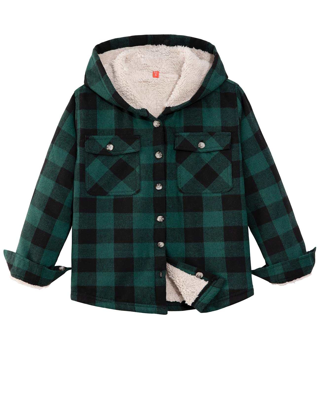 ZENTHACE Chaqueta de franela con capucha y forro de sherpa para niños | Para 2 a 16 años, chaqueta cálida para otoño e invierno con bolsillos para las manos, unisex, regalo de vacaciones y