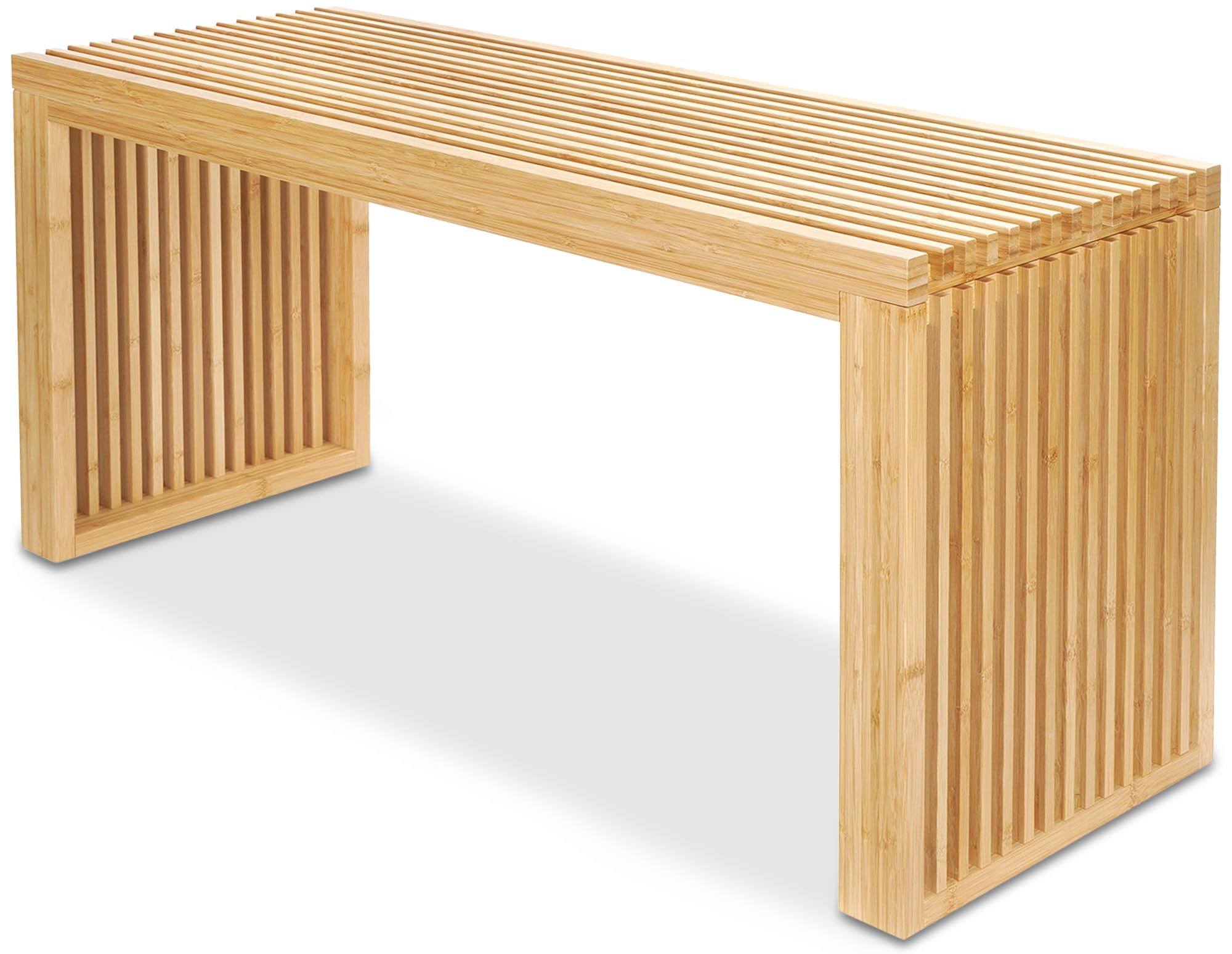 BAM BOO BOX Bambú Banco - Banco Madera - Banco Recibidor - Banco De Madera - 90 x 33 x 43 cm - Banco Pie De Cama - Banco para Baño - Mueble Recibidor Entrada - Mueble Entrada Recibidor (Bambú)