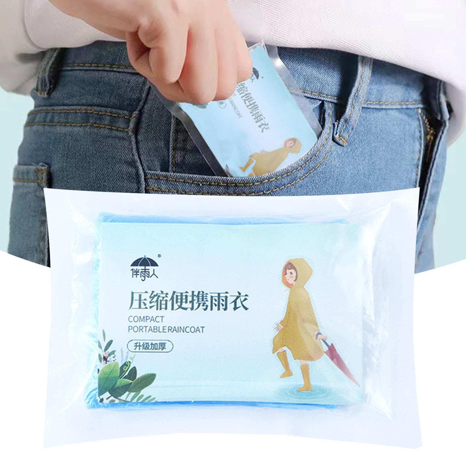 Ponchos Poncho de pluie portable et léger au format de poche | Poncho de pluie pour adultes pour le camping, la randonnée, les voyages, poncho de pluie transparent pour adultes, familles,