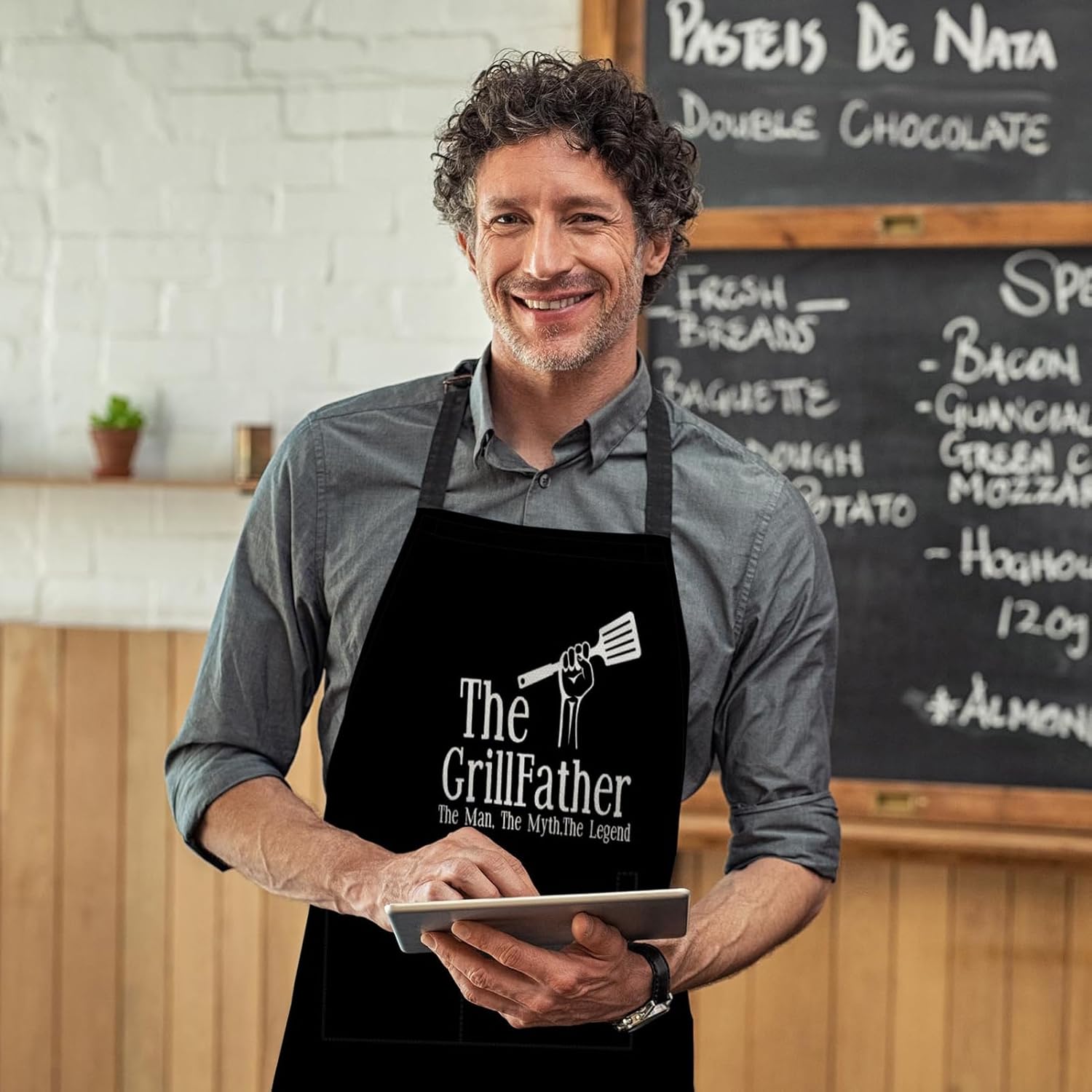 Father's Day Gifts Boyfriend Husband Apron for Men Kitchen Cooking Adjustable Bib with Pockets Aprons Funny Naughty Gift - Image 6