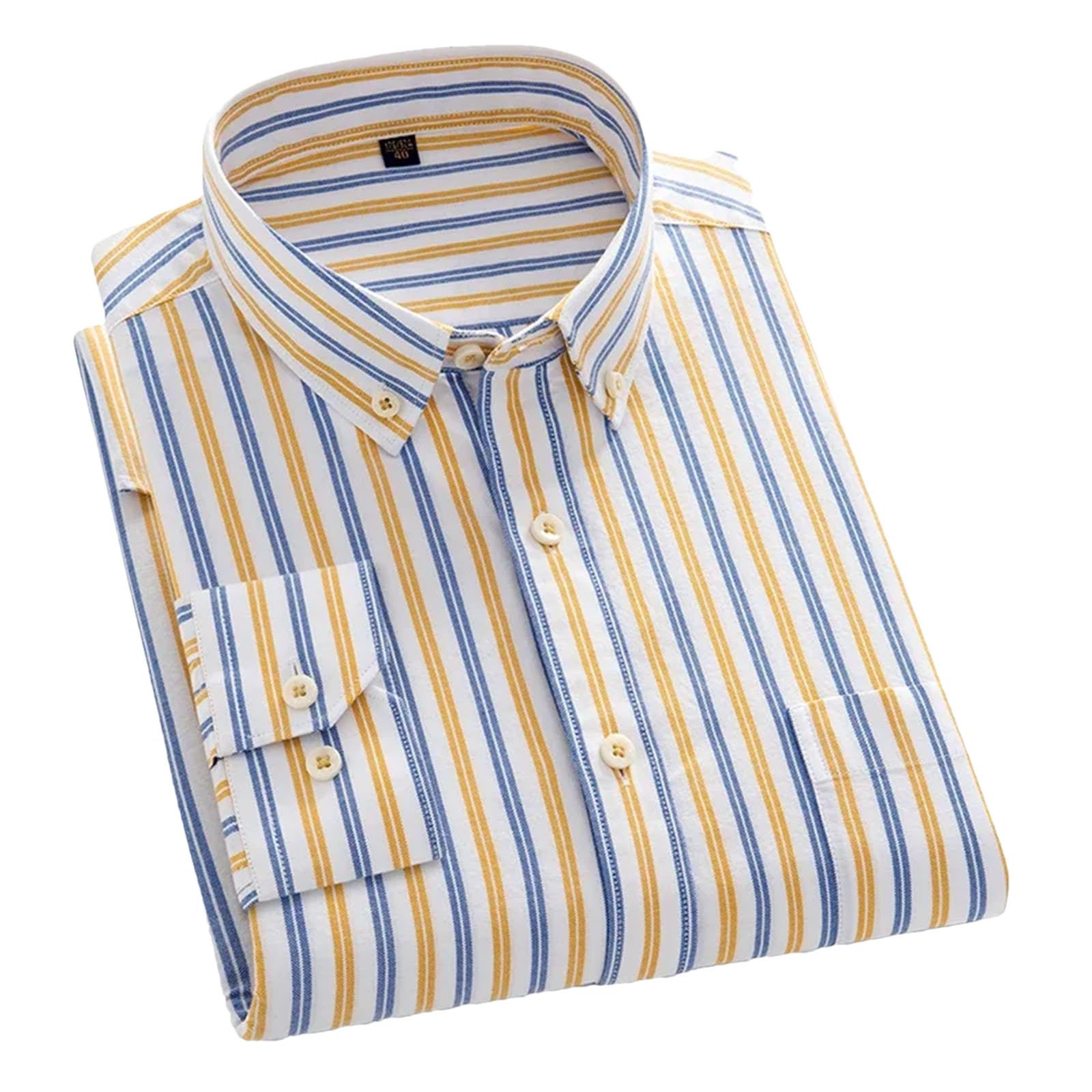 Camicia da uomo a maniche lunghe casual in cotone Oxford slim fit morbida ufficio formale elegante camicia