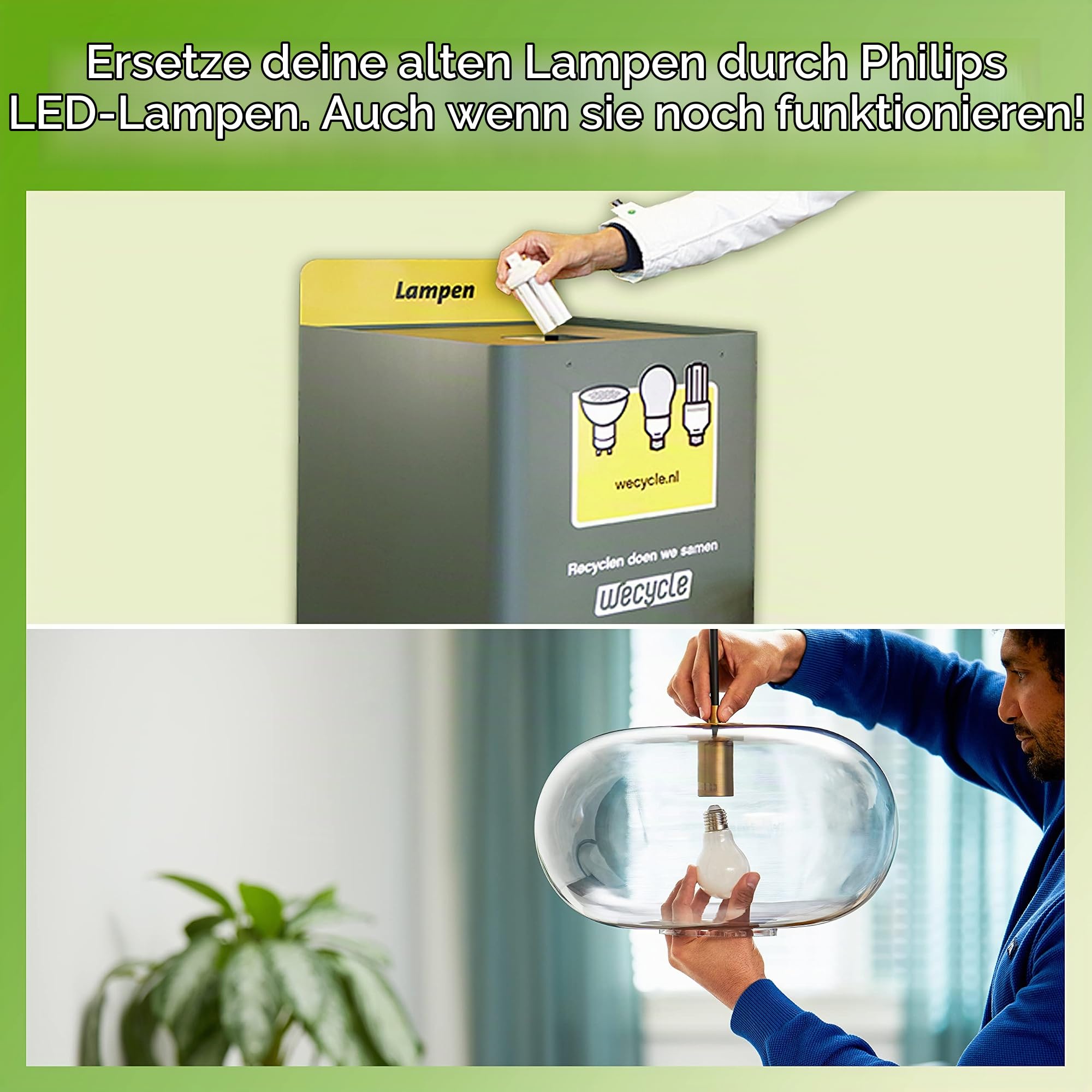 PHILIPS LED Classic E27 Vintage Lampe, 40 W, Vintage Dekolampe, XL-Globeform, dimmbar, gold, klar, flame
