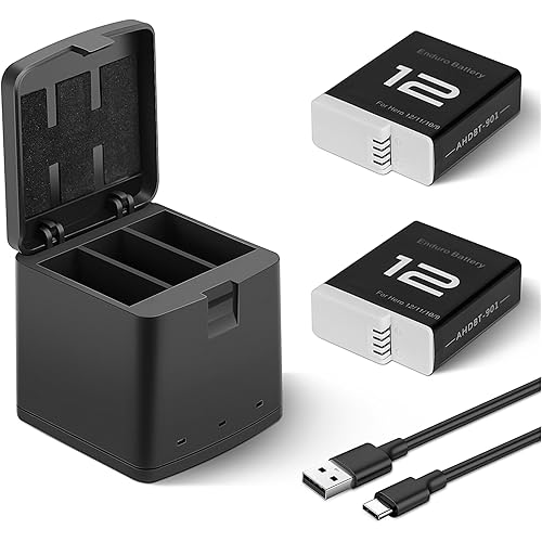 2 Packs Batteries 1800mAh for GoPro HERO 12 Black with 3 Channel Battery Charging Station Compatible with GoPro HERO 12, GoPro HERO 11, GoPro HERO 10, GoPro HERO 9 Black Camera