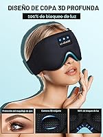 Vista 2 de LC-dolida - Auriculares para dormir, Máscara de ojos 3D con Bluetooth, música inalámbrica, máscara para dormir con auriculares Bluetooth, altavoces