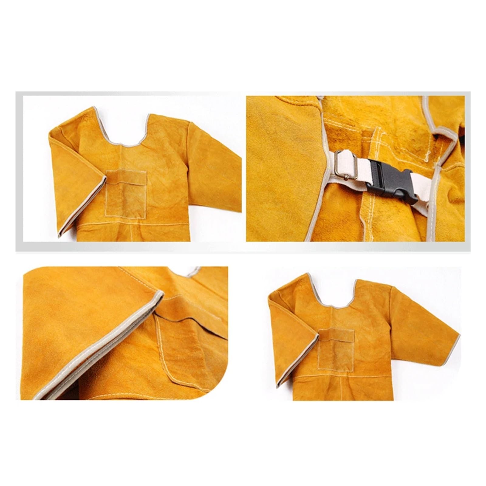 Delantal de Soldadura Profesional, Soldador de Cuero de Vaca, Ropa Protectora, Carpintero, Herrero, Ropa de jardín, Delantal de Trabajo de Color marrón