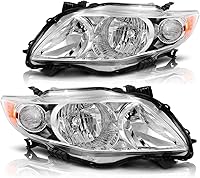 Vista 11 de DWVO Conjunto de faros delanteros compatible con Corolla 03-08 2003 2004 2005 2006 2007 2008 Par de repuesto de faros delanteros para conductor