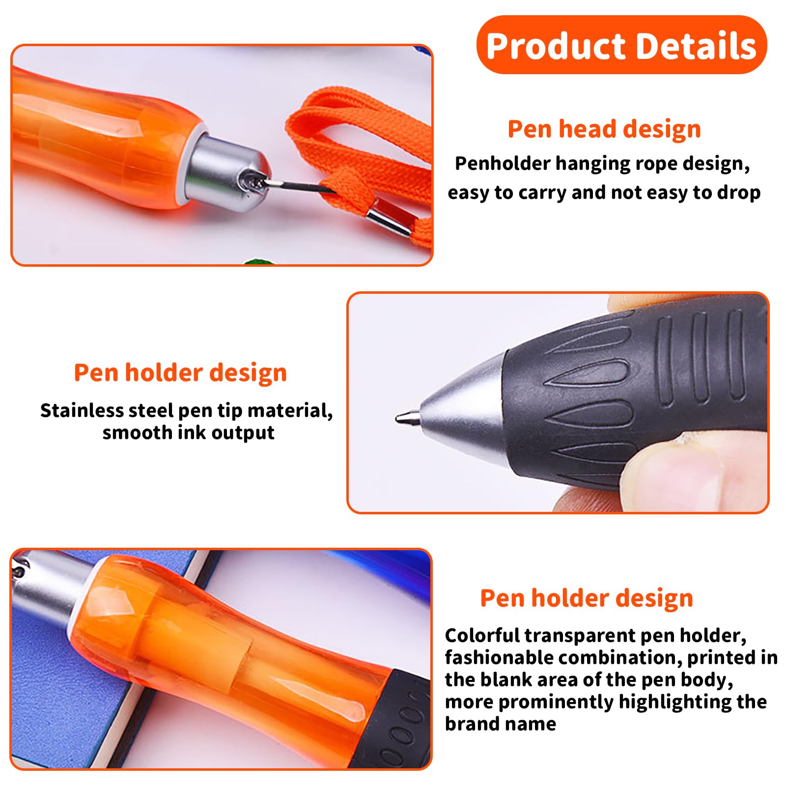 Feibety 5 Pcs Big Fat Heavy Weighted Pens with Hanging Rope - Image 3